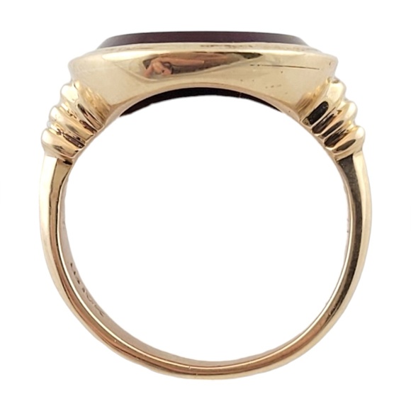 10K Yellow Gold Carnelian Roman Soldier Head Ring Size 7.5 #16181 - Picture 4 of 8